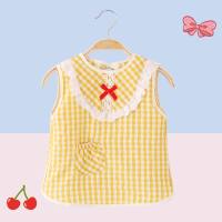 Girls princess dress bib summer children's overalls baby eating waterproof and anti-dirty rice pocket pure cotton thin apron  Multicolor