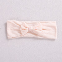 Children's Solid Color Bowknot Hairband  Apricot