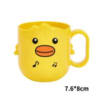 Vaisselle en acier inoxydable 304 petit canard jaune pour enfants, dessin animé pour nouveau-né, anti-chute, pas chaud avec poignée, bol à soupe  Multicolore