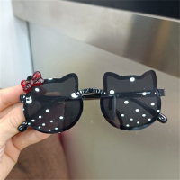 نظارات شمسية على شكل قطة كرتونية للأطفال  أسود