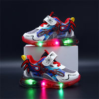 Zapatos deportivos transpirables luminosos Spider-Man para niños  rojo