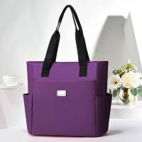 Bolso de un solo hombro para mujer, sencillo y versátil, bolso de viaje de gran capacidad con múltiples bolsillos, bolso de tela para mamá a la moda  Púrpura