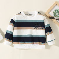 Toddler Boy Color-block Striped Sweatshirt  Blue