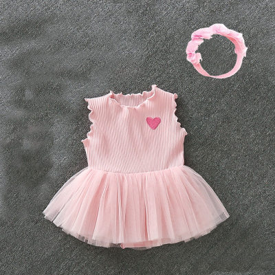Newborn full-month clothes, pure cotton crawling clothes, 2024 summer clothes, new infant princess skirt, baby girl's 100-day dress