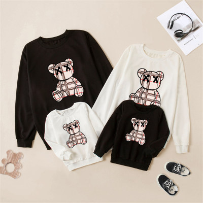 Family Clothing Bear Printed Long-sleeve Sweater