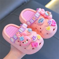 Children's non-slip soft-soled dinosaur pattern sandals  Pink