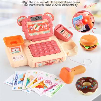 Kinderspielhaus Kasse Supermarktkasse Kuchen Obst Gemüse Eis Eltern-Kind-Interaktives Spielzeug