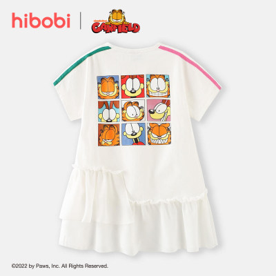 hibobi x Garfield طفل فتاة أزياء عارضة القطن البوليستر الطباعة اللباس