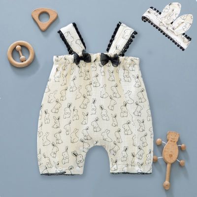 Baby clothes, summer suspenders, jumpsuits, fashionable baby girl's one-month-old princess harem summer vest jumpsuit