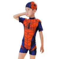 Children's swimsuit boy one-piece quick-drying sun protection swimsuit for middle and large children boy student swimming pool swimsuit  Red