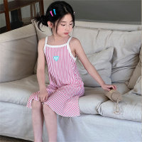Summer girls fashion trend plaid Chanel style suspender dress  Pink