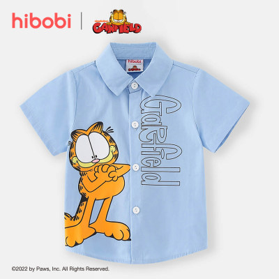 hibobi x Garfield Toddler Boys - قميص قطني مطبوع لطيف على شكل رسوم كرتونية