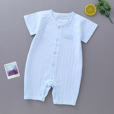 Baby Summer Thin Breathable Baby Cotton Short-Sleeved Jumpsuit Category A 0-1 Years Old Baby Romper Wholesale