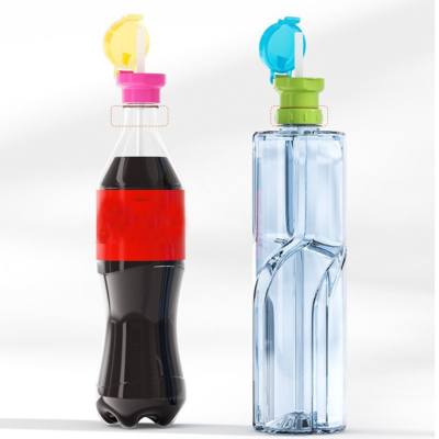 Neuer Verschluss für Mineralwasserflaschen mit Strohhalm-Umrüstkopf, Baby und Kinder, Erstickungsschutz, tragbarer Aufbewahrungsbehälter, auslaufsicheres Zubehör beim Ausgehen