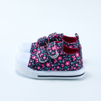 حذاء قماش فيلكرو مطبوع بالزهور للأطفال الصغار  وردي 