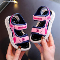 Sandales décontractées à semelles souples Velcro pour enfants  Rose