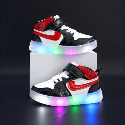 Zapatillas altas luminosas color block para niños