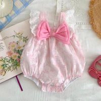 Baby summer clothes, cute onesies, newborn slings, fart-style clothing, baby girl going out and crawling clothes  Pink