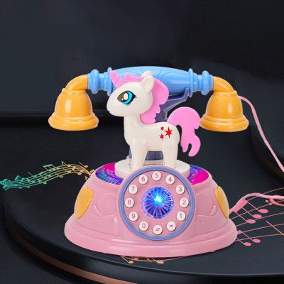Brinquedos de iluminação de telefone de pônei de simulação infantil cor aleatória
