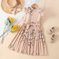 فستان بطبعة زهور للفتيات الصغيرات  وردي 