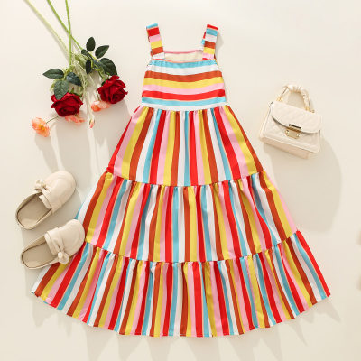 Kid Girl Rainbow Print Dress