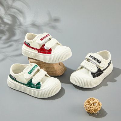 Zapatos de lona con velcro y bloques de color para niños pequeños