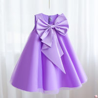 Amazon cross-border children's clothing girls princess skirt wholesale 2023 new children's dress skirt wedding dress puff skirt  Purple