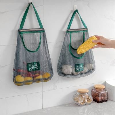 Fruit and vegetable hanging bag kitchen mesh bag storage artifact
