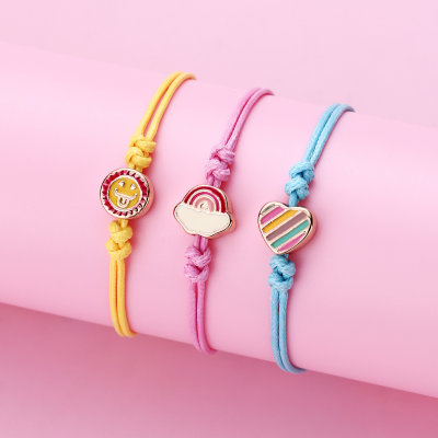 3 pcs Girls' Heart and Rainbow Style Bracelet