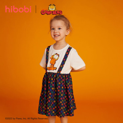 hibobi x Garfield Toddler Girls Cotton Cartoon Basic Thin Garfield Dress