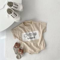 Ropa de bebé recién nacido de verano coreano ins, mono fino para bebé, pelele triangular, ropa holgada para pedos, ropa para gatear  Albaricoque