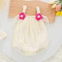 Baby sling bag fart clothes summer thin baby triangle jumpsuit newborn clothes internet celebrity super cute summer clothes  Beige