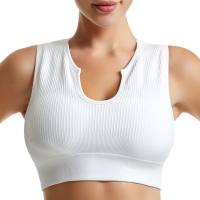 Sports bra for women running shockproof yoga vest without steel ring gathering anti-sagging fitness sports bra set  White