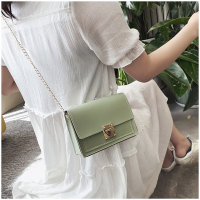 Fashion solid color women's shoulder messenger bag stylish and simple  Green