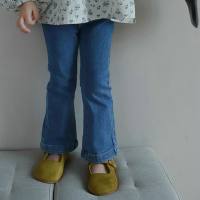 Pantalons en jean slim évasé pour filles, vêtements pour enfants de 3 à 8 ans, commerce extérieur, nouvelle collection printemps et automne 24  Bleu