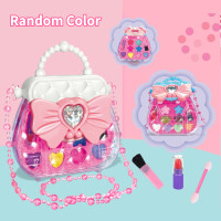 Children's special cosmetics toy set makeup handbag messenger bag birthday gift girl lipstick 3 years old  Pink