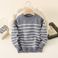 Kid Boy Striped Knitted Sweater  Gray