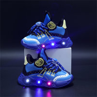 Zapatillas de baloncesto infantiles luminosas y transpirables.  Azul