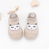 Children's Panda Pattern Socks Shoes Toddler Shoes  Beige