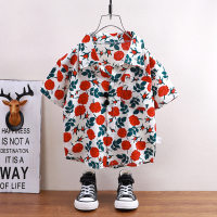 Children's shirts summer short-sleeved boys' tops baby coats children's clothing Hong Kong style casual trend wholesale  Red