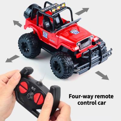 Coche de juguete con control remoto para niños, vehículo todoterreno pequeño, jeep