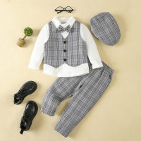Boys' suits, baby birthday party dresses, children's British handsome vests, white shirts, boys' small suits  Gray