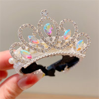Girls' Pearl Crown Decoration Hair Comb  Multicolor