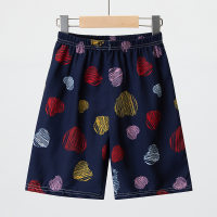 Children's summer vacation style beach shorts for middle and large children loose casual five-point pants baby home pajamas  Navy Blue