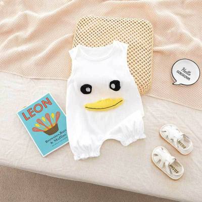 New summer sleeveless big mouth cute duck jumpsuit for babies