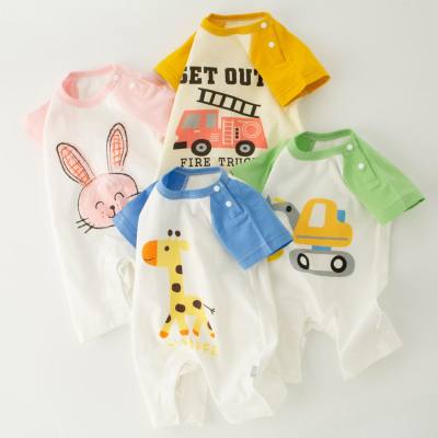 Baby jumpsuit summer short-sleeved thin cotton newborn clothes baby romper fart clothes crawling clothes