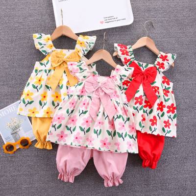 Girls new summer suits fashionable short-sleeved clothes children's shorts short-sleeved two-piece suit