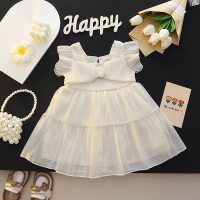 Robes d'été pour filles, nouveau style, robe de princesse douce, pour enfants, jupe en gaze, vente en gros, 2024  blanc