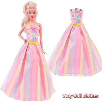 Boneca Barbie vestido de lantejoulas saia rabo de peixe vestido longo temperamento doce vestido casual