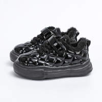 Toddler Girl Solid Color Fleece-lined Velcro Sneakers  Black
